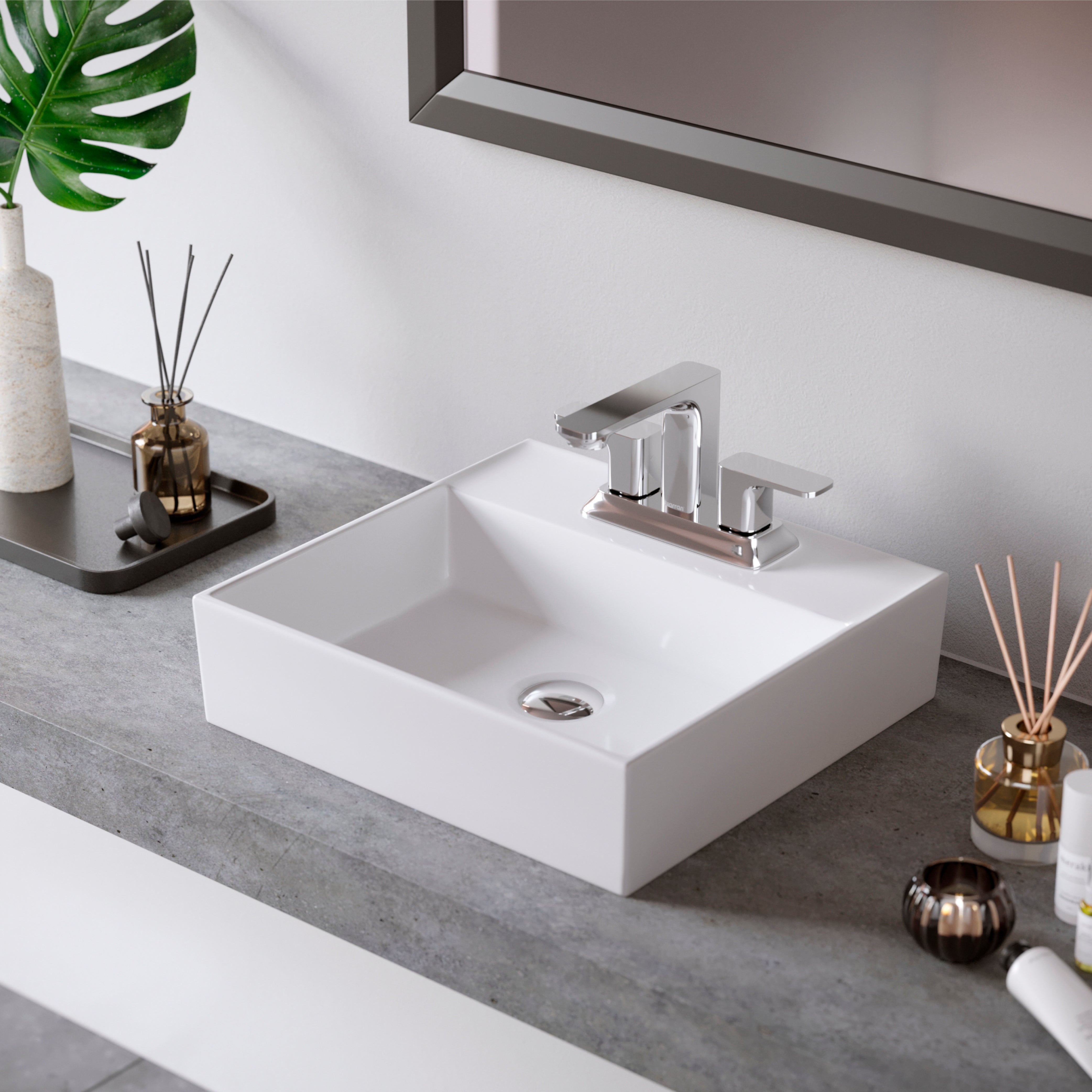 Karran Venda 1.2 GPM Double Lever Handle Lead-free Brass ADA Bathroom Faucet, Centerset, Chrome, KBF516C