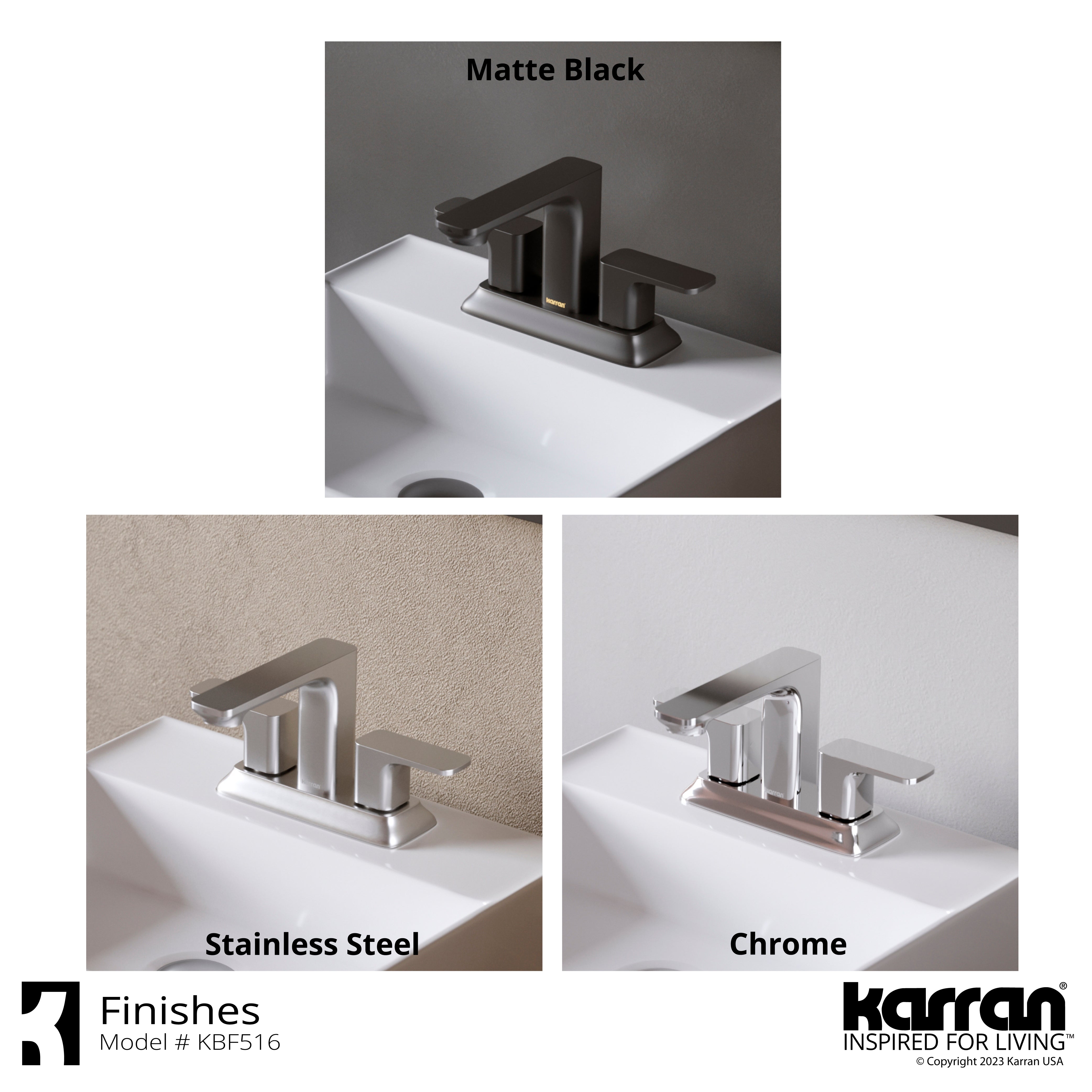 Karran Venda 1.2 GPM Double Lever Handle Lead-free Brass ADA Bathroom Faucet, Centerset, Matte Black, KBF516MB