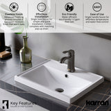 Karran Randburg 1.2 GPM Single Lever Handle Lead-free Brass ADA Bathroom Faucet, Basin, Matte Black, KBF520MB