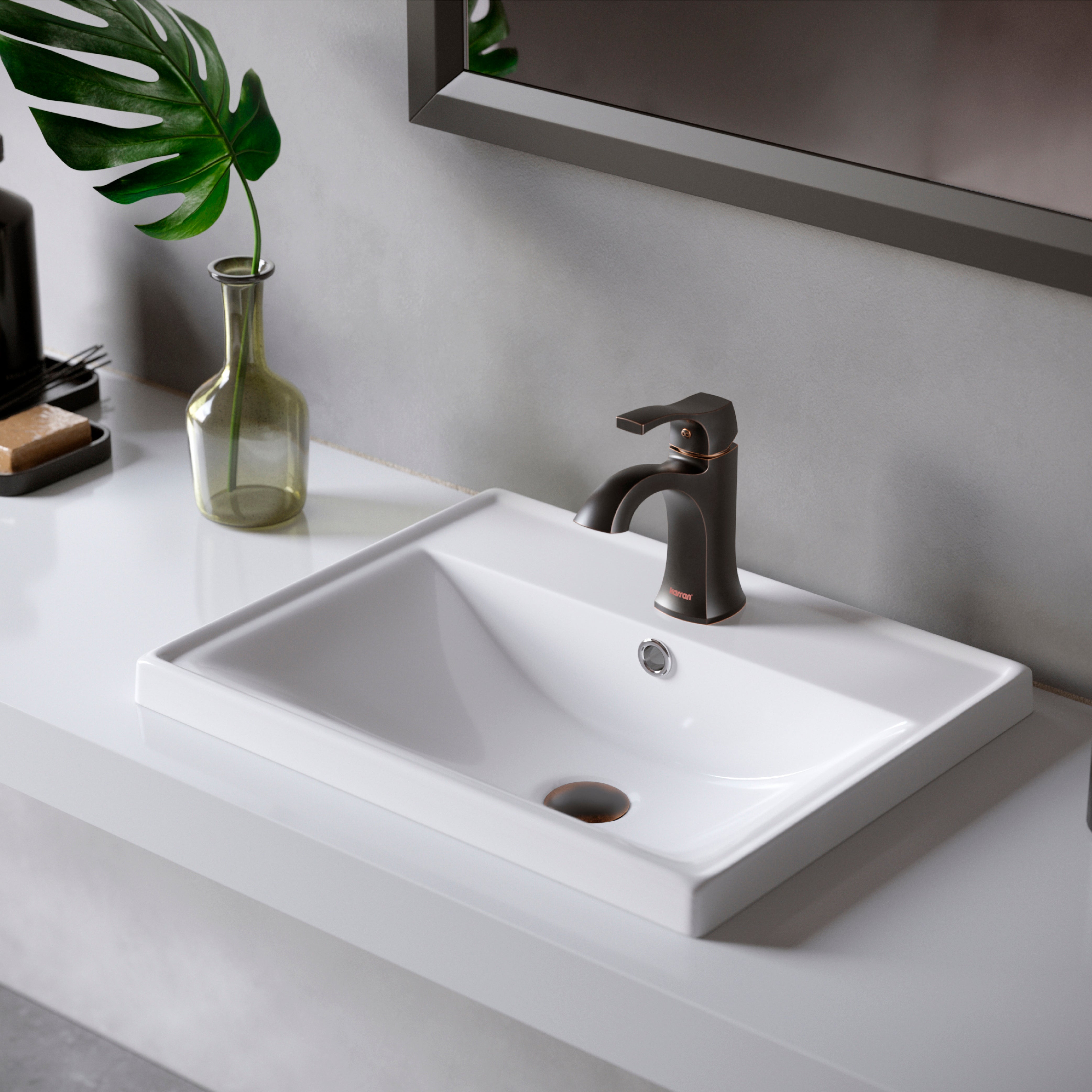 Karran Randburg 1.2 GPM Single Lever Handle Lead-free Brass ADA Bathroom Faucet, Basin, Oil Rubbed Bronze, KBF520ORB