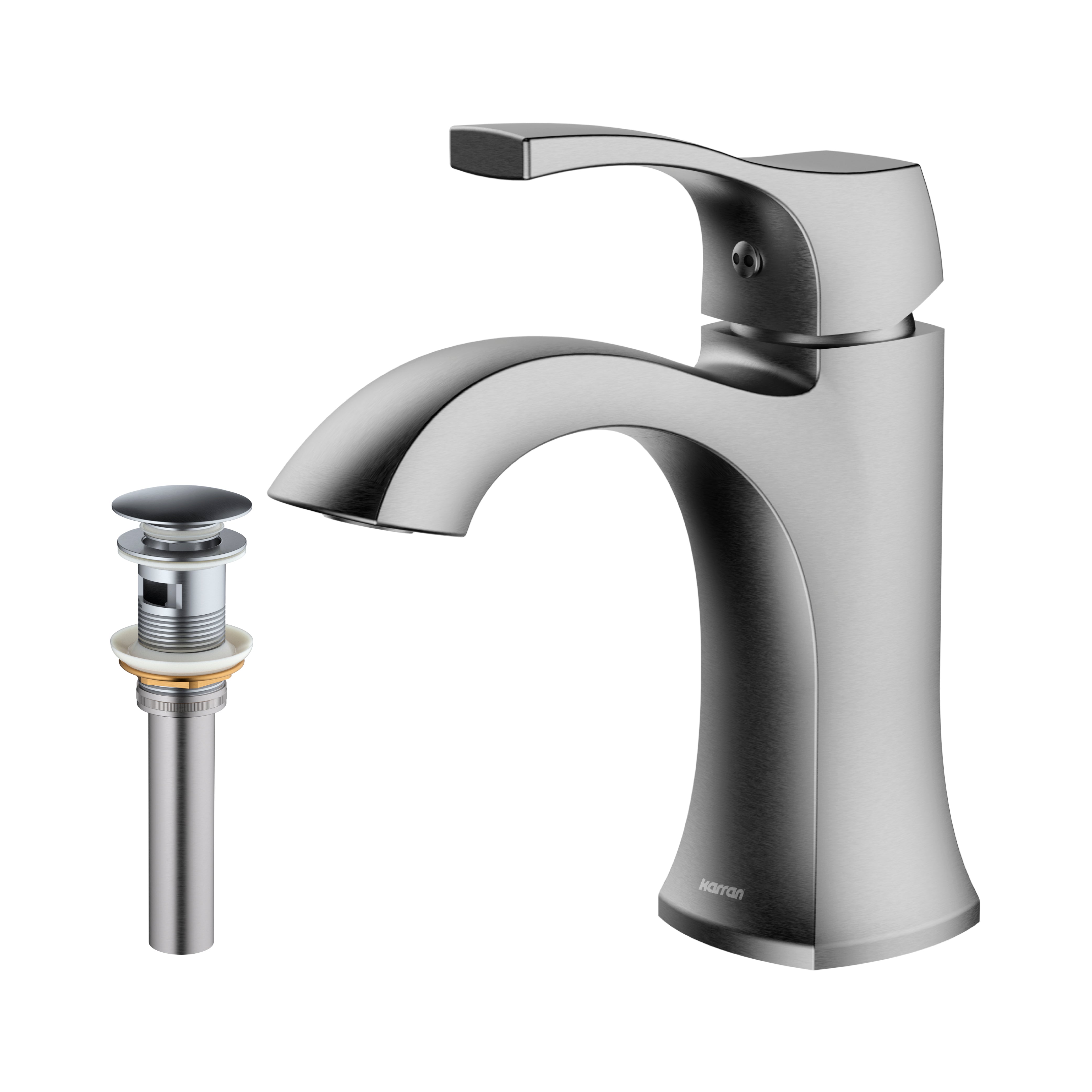 Karran Randburg 1.2 GPM Single Lever Handle Lead-free Brass ADA Bathroom Faucet, Basin, Stainless Steel, KBF520SS