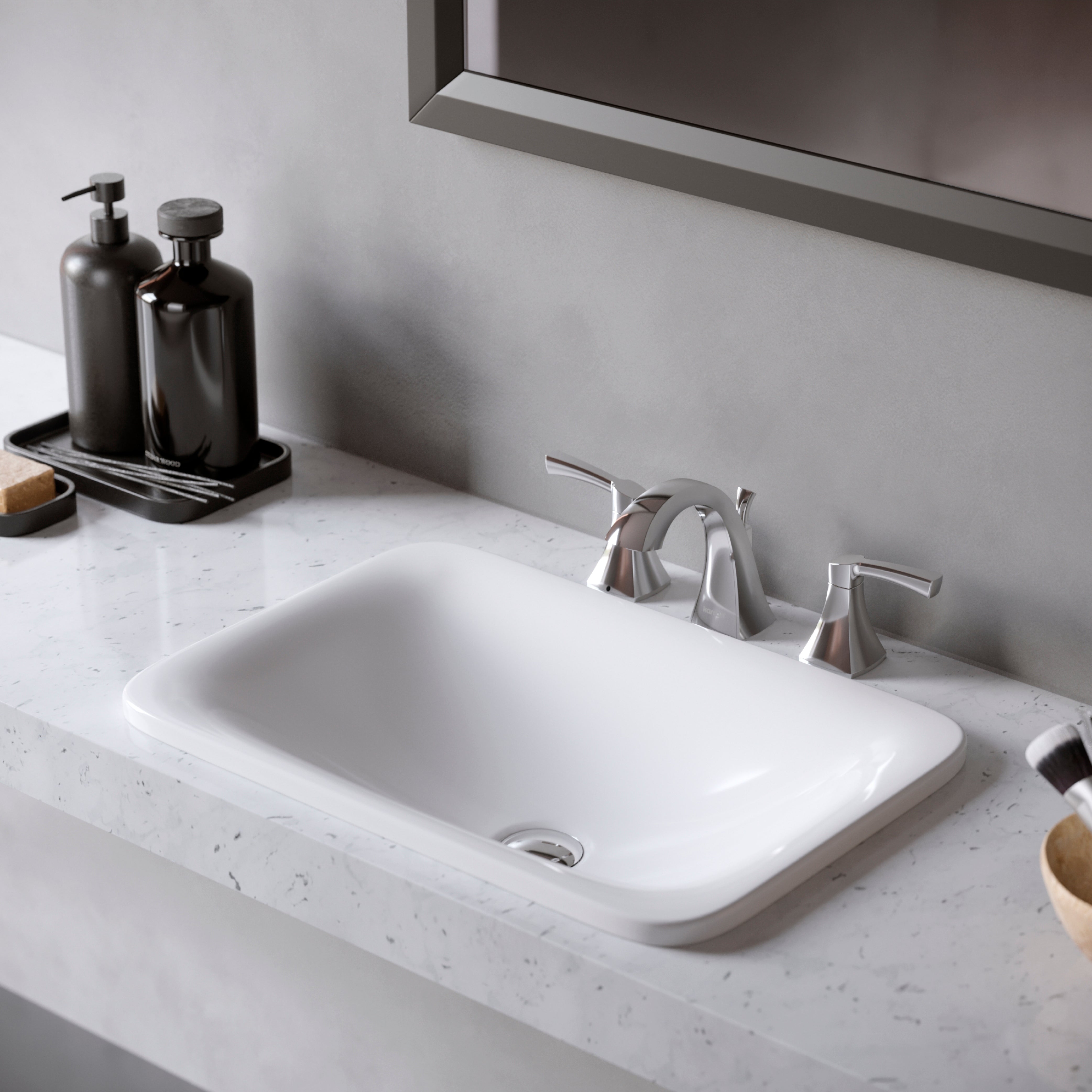 Karran Randburg 1.2 GPM Double Lever Handle Lead-free Brass ADA Bathroom Faucet, Widespread, Chrome, KBF524C