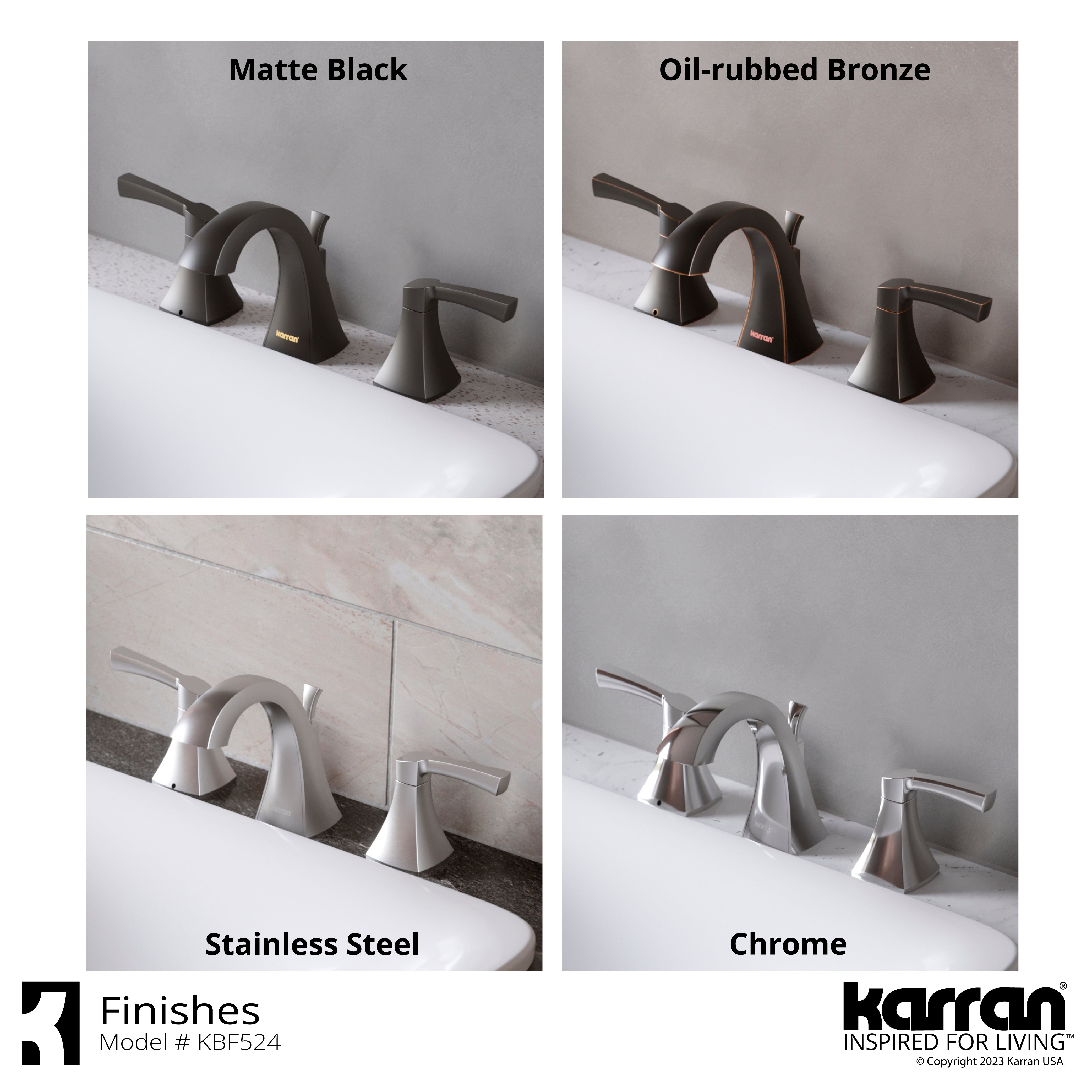 Karran Randburg 1.2 GPM Double Lever Handle Lead-free Brass ADA Bathroom Faucet, Widespread, Chrome, KBF524C