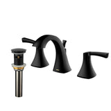 Karran Randburg 1.2 GPM Double Lever Handle Lead-free Brass ADA Bathroom Faucet, Widespread, Matte Black, KBF524MB