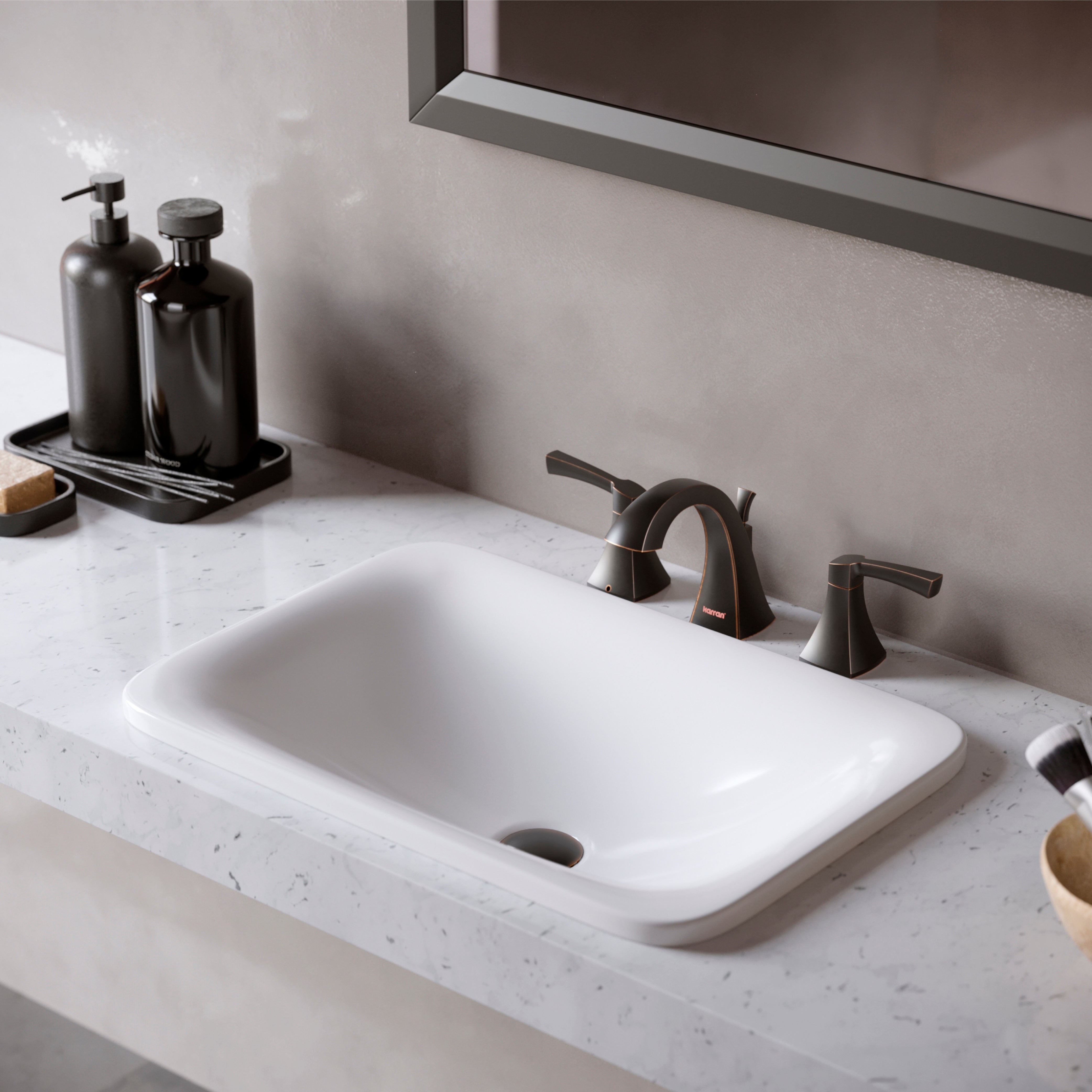 Karran Randburg 1.2 GPM Double Lever Handle Lead-free Brass ADA Bathroom Faucet, Widespread, Oil Rubbed Bronze, KBF524ORB