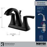 Karran Randburg 1.2 GPM Double Lever Handle Lead-free Brass ADA Bathroom Faucet, Centerset, Matte Black, KBF526MB