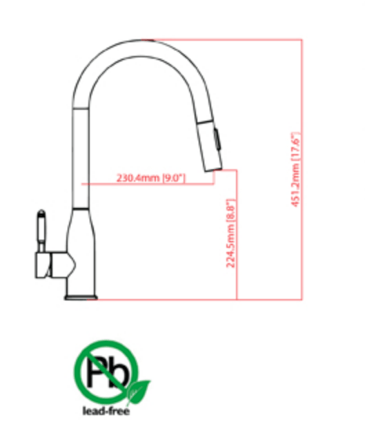 Alternate Image for Nantucket Sinks KF-PD18-SS 1.8 GPM Goose Neck Pull-Down Faucet with Modern Styling