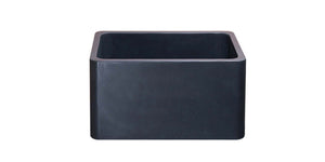 Alternate Image for 17" Stone Farmhouse Kitchen Sink, Smooth Reversible Apron Front, Black Lava, Black, KF171710-BL