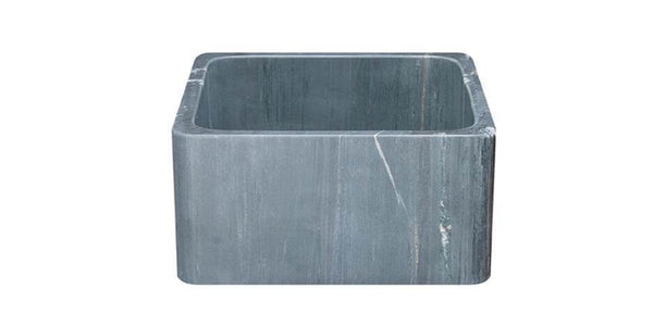 17" Soapstone Farmhouse Sink, Smooth Reversible Apron Front, Charcoal Marquina, KF171710-CMS