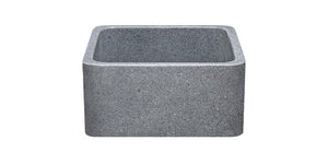 Alternate Image for 17" Stone Farmhouse Kitchen Sink, Smooth Reversible Apron Front, Mercury Granite, Gray, KF171710-M