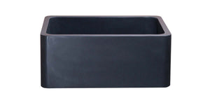 Alternate Image for 24" Stone Farmhouse Kitchen Sink, Smooth Reversible Apron Front, Black Lava, Black, KF242010-BL