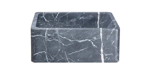 Alternate Image for 24" Charcoal Marquina Soapstone Farmhouse Kitchen Sink, Reversible, KF242010-CMS