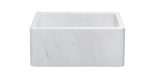 Alternate Image for 24" Stone Farmhouse Kitchen Sink, Smooth Reversible Apron Front, Carrara Marble, White, KF242010-CW