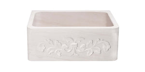 Alternate Image for 24" Stone Farmhouse Kitchen Sink, Design Apron Front, Crema Lyon Limestone, Beige, KF242010-F2-CL