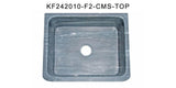 24" Soapstone Farmhouse Sink, Design Apron Front, Charcoal Marquina, KF242010-F2-CMS - The Sink Boutique