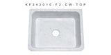 Carrara Marble 24" Stone Farmhouse Sink, White, KF242010-F2-CW