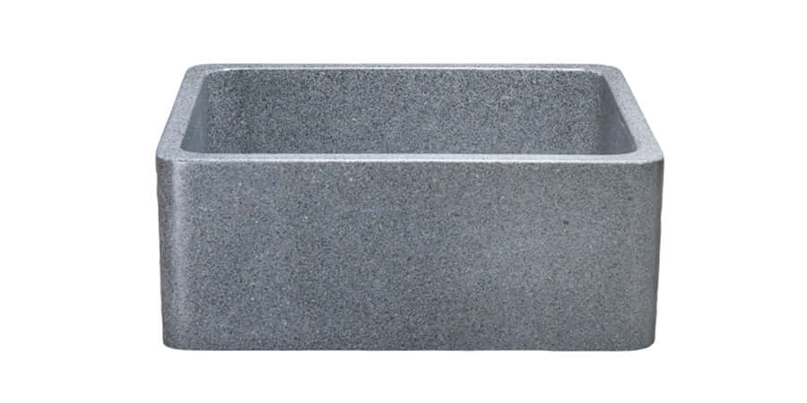 Mercury Granite 24" Stone Farmhouse Sink, Gray, KF242010-M