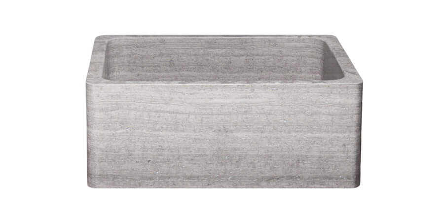 Stratus Marble 24" Stone Farmhouse Sink, Gray, KF242010-STM
