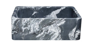 Alternate Image for 30" Black Glacier Quartz Stone Farmhouse Kitchen Sink, Single Bowl, Reversible, KF302010SB-NLP-BGQ