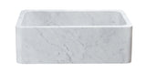 Carrara Marble 30" Stone Farmhouse Sink, White, KF302010SB-NLP-CW