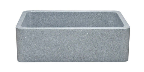 Mercury Granite 30" Stone Farmhouse Sink, Gray, KF302010SB-NLP-M