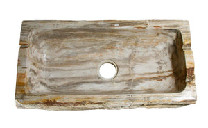 Alternate Image for 33" Rare Petrified Wood Farmhouse Kitchen Sink in Beige, Taupe