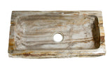 Allstone Group Beige, Taupe Petrified Wood Farmhouse Kitchen Sink KF33178SB-PEWD-4 Top