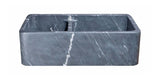 33" Charcoal Marquina Soapstone Farmhouse Kitchen Sink, 60/40 Double Bowl, Reversible, KF332010DB-NLP-6040-CMS