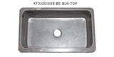 33" Smoke Brown Limestone Farmhouse Kitchen Sink, Chiseled Front, Single Bowl, KF332010SB-BE-BLN