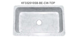 33" Carrara White Marble Farmhouse Kitchen Sink, Chiseled Front, Single Bowl, KF332010SB-BE-CW