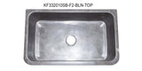 33" Smoke Brown Limestone Farmhouse Kitchen Sink, Floral Carving Front, Single Bowl, KF332010SB-F2-BLN