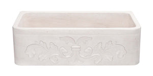 Alternate Image for 33" Stone Farmhouse Kitchen Sink, Design Apron Front, Crema Lyon Limestone, Beige, KF332010SB-F2-CL