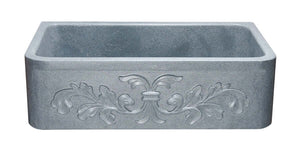 Alternate Image for 33" Stone Farmhouse Kitchen Sink, Design Apron Front, Mercury Granite, Gray, KF332010SB-F2-M