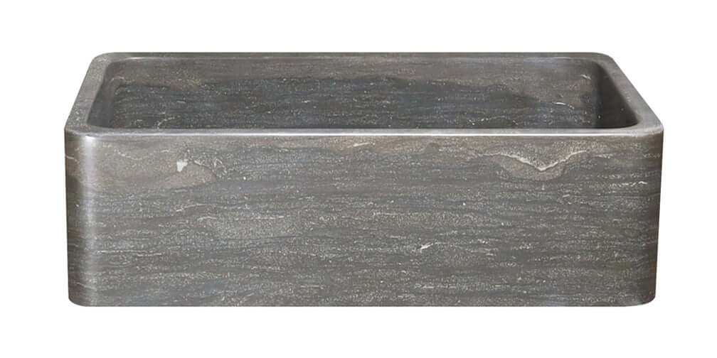 33" Smoke Brown Limestone Farmhouse Kitchen Sink, Single Bowl, Reversible, KF332010SB-NLP-BLN
