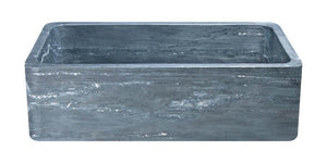 Alternate Image for 33" Soapstone Farmhouse Sink, Smooth Reversible Apron Front, Charcoal Marquina, KF332010SB-NLP-CMS