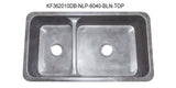 36" Smoke Brown Limestone Farmhouse Kitchen Sink, 60/40 Double Bowl, Reversible, KF362010DB-NLP-6040-BLN
