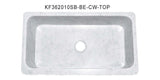 36" Carrara White Marble Farmhouse Kitchen Sink, Chiseled Front, Single Bowl, KF362010SB-BE-CW