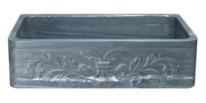Alternate Image for 36" Soapstone Farmhouse Sink, Design Apron Front, Charcoal Marquina, KF362010SB-F2-CMS