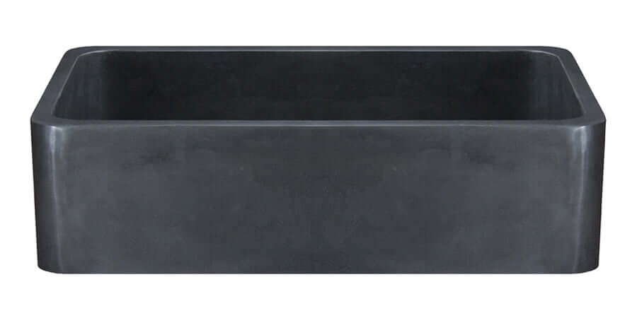 Alternate Image for 36" Stone Farmhouse Kitchen Sink, Smooth Reversible Apron Front, Black Basalt, Black, KF362010SB-NLP-BB