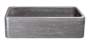 Alternate Image for 36" Smoke Brown Limestone Farmhouse Kitchen Sink, Single Bowl, Reversible, KF362010SB-NLP-BLN