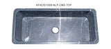 42" Charcoal Marquina Soapstone Farmhouse Kitchen Sink, Single Bowl, Reversible, KF422010SB-NLP-CMS