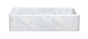Alternate Image for 42" Carrara White Marble Farmhouse Kitchen Sink, Single Bowl, Reversible, KF422010SB-NLP-CW
