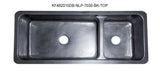 48" Black Granite Stone Farmhouse Kitchen Sink, 70/30 Double Bowl, Reversible, KF482010DB-NLP-7030-BK