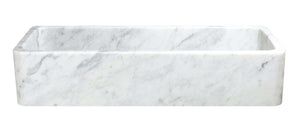 Alternate Image for 48" Carrara White Marble Farmhouse Kitchen Sink, Single Bowl, Reversible, KF482010SB-NLP-CW
