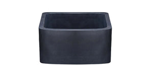 Alternate Image for 17" Stone Farmhouse Kitchen Sink, Curved Apron Front, Black Lava, Black, KFCF171810-BL