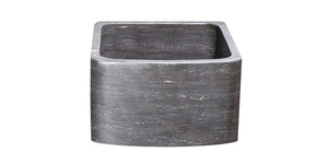 Alternate Image for 17" Smoke Brown Limestone Farmhouse Kitchen Sink, Curved Front, Reversible, KFCF171810-BLN