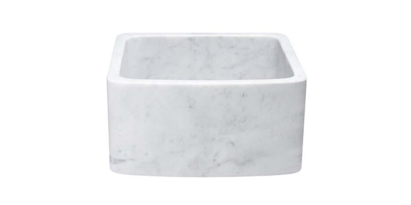 Carrara Marble 17" Stone Farmhouse Sink, White, KFCF171810-CW