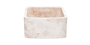 Alternate Image for 17" Stone Farmhouse Kitchen Sink, Curved Reversible Apron Front, Roma Travertine, Beige, KFCF171810-RT
