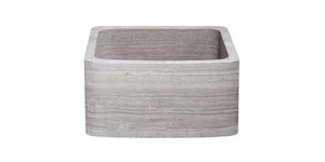 Alternate Image for 17" Stone Farmhouse Kitchen Sink, Curved Reversible Apron Front, Stratus Marble, Gray, KFCF171810-STDM