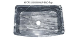 33" Black Glacier Quartz Stone Farmhouse Kitchen Sink, Curved Front, Single Bowl, Reversible, KFCF332210SB-NLP-BGQ